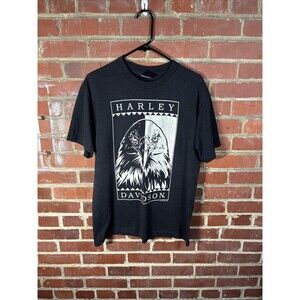Vintage 90s 1991 Harley Davidson Shirt USA Made Single Stitch Eagle Adult Large